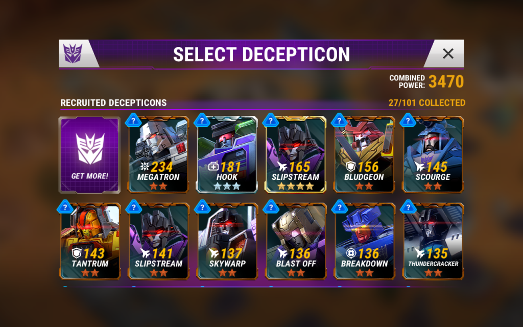 Eshrel's selection of Decepticons